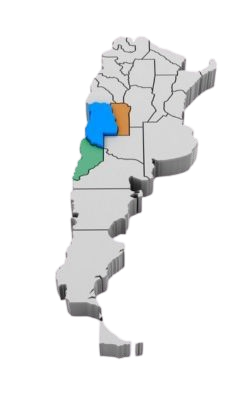 Mapa Mendoza, San Luis y Neuquén